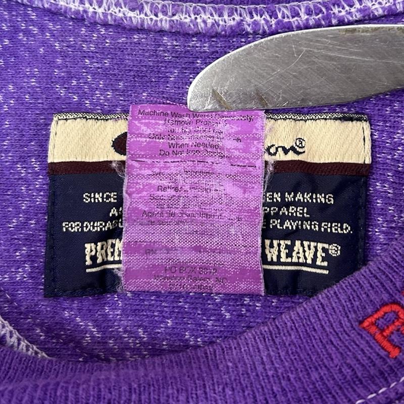 チャンピオン Champion トレーナー 長袖 00s エルサルバドル製 PREMIUMREVERSEWEAVE プレミアムリバースウィーブ スウェット パープル Mサイズ M ロゴ、文字 X 刺繍 紫 / パープル / purple メンズ USED 古着 中古 50151294