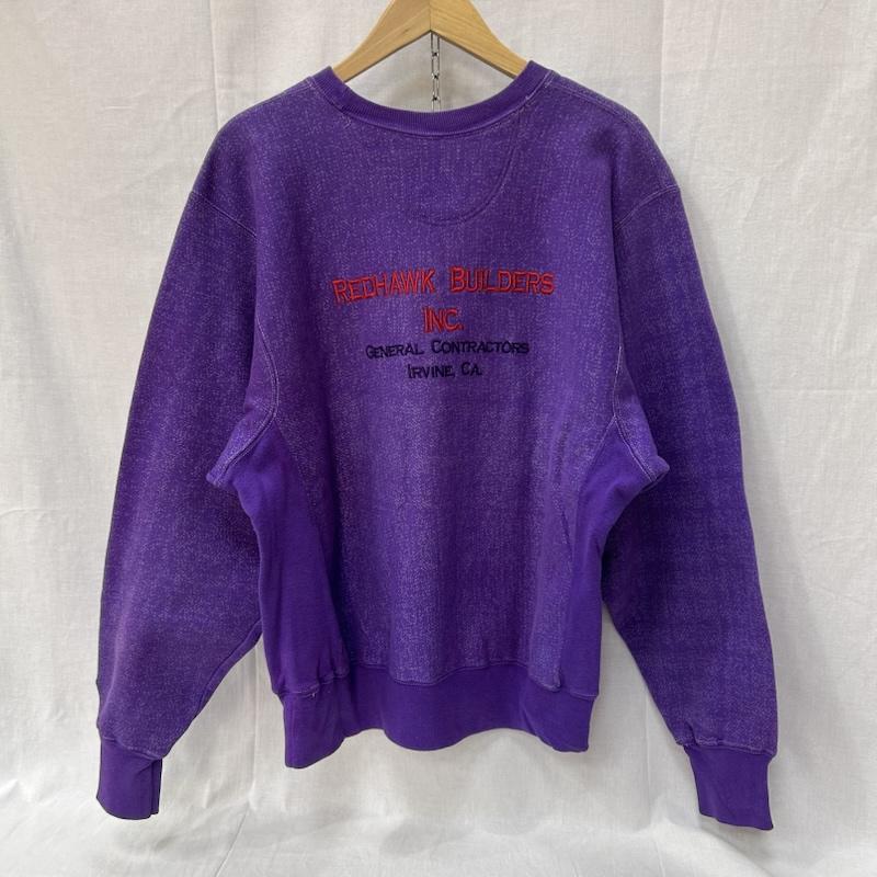 チャンピオン Champion トレーナー 長袖 00s エルサルバドル製 PREMIUMREVERSEWEAVE プレミアムリバースウィーブ スウェット パープル Mサイズ M ロゴ、文字 X 刺繍 紫 / パープル / purple メンズ USED 古着 中古 50151294