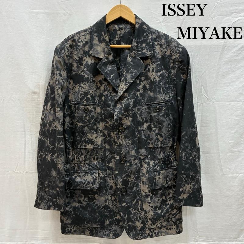 イッセイミヤケ ISSEY MIYAKE ジャケット、上着 ジャケット、ブレザー 90s 黒タグ 1992ss マーブル ブリーチ 総柄 4釦 テーラード ジャケット ME21-FD012 アーカイブ M 総柄 メンズ USED 古着 中古 50151302