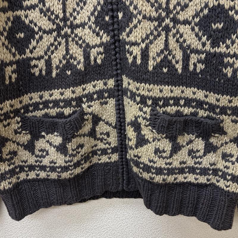 古着 USED ジャケット、上着 ジャンパー、ブルゾン Kearney House カーニーハウス スノー 雪柄 ジップアップ ショールカラー カウチン ニット ジャケット M 総柄 メンズ USED 古着 中古 50151316