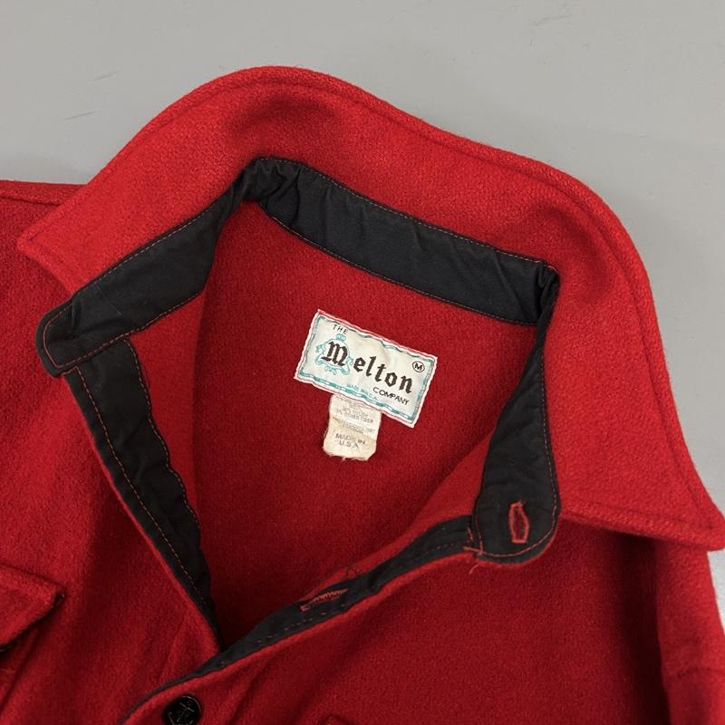 メルトン MELTON ジャケット、上着 ジャンパー、ブルゾン 80年代 ビンテージ USA製 CPO ウール シャツ ジャケット 80s VINTAGE M 赤 / レッド / red メンズ USED 古着 中古 50151319