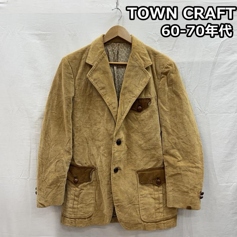 タウンクラフト TOWNCRAFT ジャケット、上着 ジャケット、ブレザー 60-70年代 ビンテージ 2トーン コーデュロイ テーラード ジャケット くるみボタン 60s 70s VINTAGE 38 メンズ USED 古着 中古 50151320