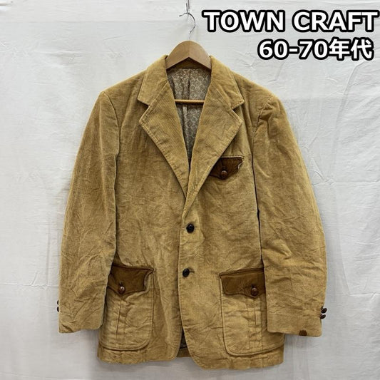 タウンクラフト TOWNCRAFT ジャケット、上着 ジャケット、ブレザー 60-70年代 ビンテージ 2トーン コーデュロイ テーラード ジャケット くるみボタン 60s 70s VINTAGE 38 メンズ USED 古着 中古 50151320