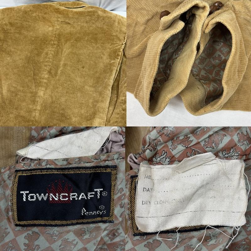 タウンクラフト TOWNCRAFT ジャケット、上着 ジャケット、ブレザー 60-70年代 ビンテージ 2トーン コーデュロイ テーラード ジャケット くるみボタン 60s 70s VINTAGE 38 メンズ USED 古着 中古 50151320