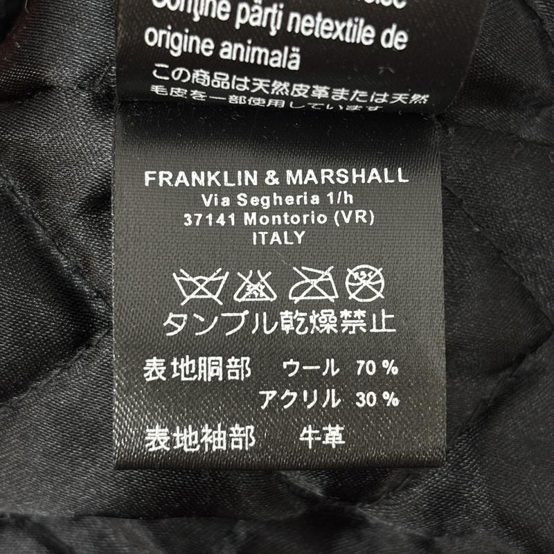 フランクリンマーシャル FRANKLIN&MARSHALL ジャケット、上着 ジャンパー、ブルゾン エンブレム ロゴ 刺繍 ウール レザー コンビ スタジャン バーシティ ジャケット M 黒 / ブラック / black X 橙 / オレンジ / orange メンズ USED 古着 中古 50151323