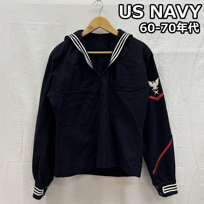 古着 USED ジャケット、上着 ジャンパー、ブルゾン US NAVY 60-70年代 ビンテージ ウール セーラーカラー プルオーバー ジャケット 60s 70s VINTAGE 38 紺 / ネイビー / navy メンズ USED 古着 中古 50151346