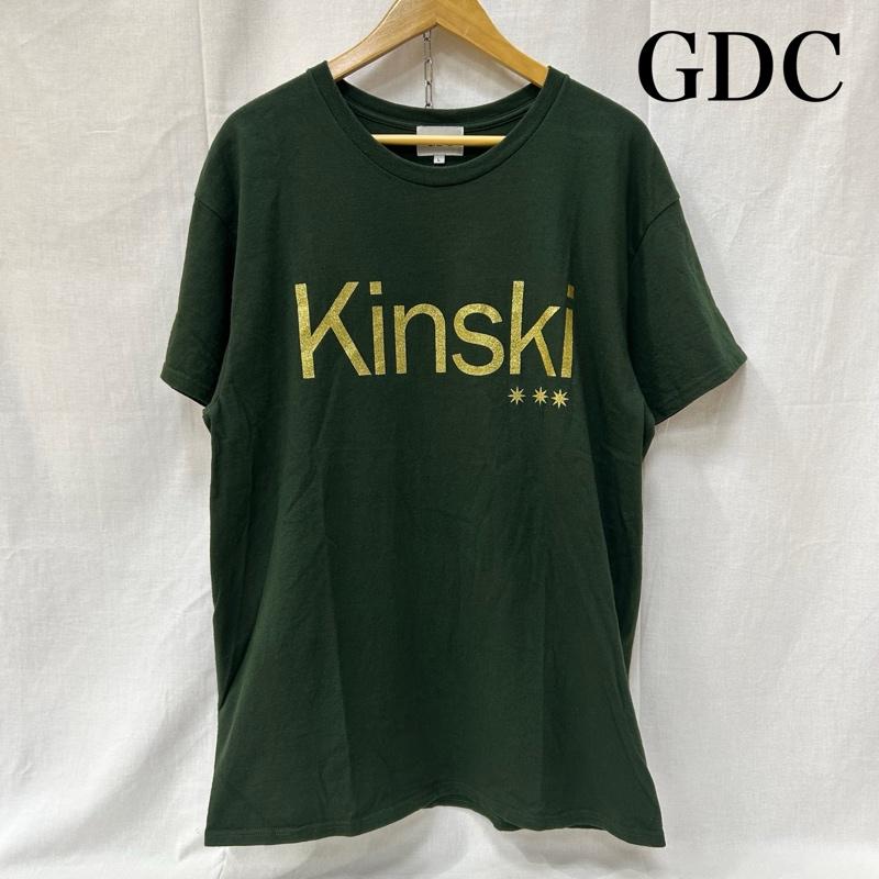 ジーディーシー GDC Tシャツ 半袖 kinski live forever ラメプリント半袖Tシャツ GD106 グリーン L ロゴ、文字 緑 / グリーン / green メンズ USED 古着 中古 50151360