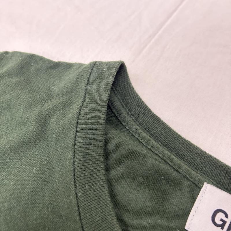 ジーディーシー GDC Tシャツ 半袖 kinski live forever ラメプリント半袖Tシャツ GD106 グリーン L ロゴ、文字 緑 / グリーン / green メンズ USED 古着 中古 50151360