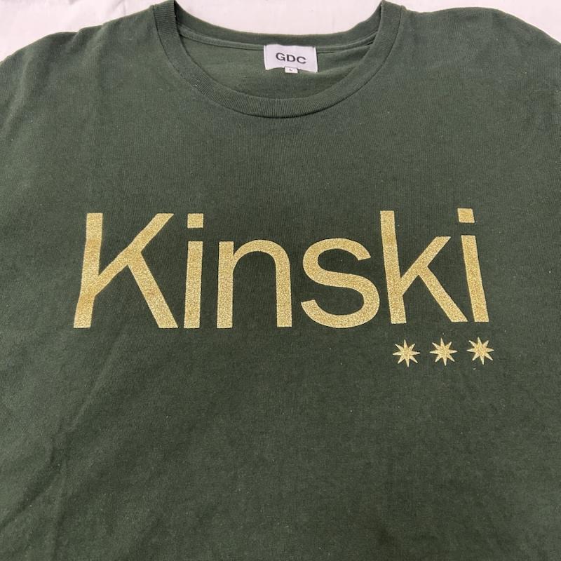 ジーディーシー GDC Tシャツ 半袖 kinski live forever ラメプリント半袖Tシャツ GD106 グリーン L ロゴ、文字 緑 / グリーン / green メンズ USED 古着 中古 50151360