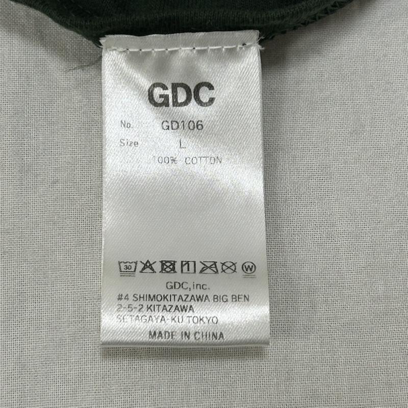ジーディーシー GDC Tシャツ 半袖 kinski live forever ラメプリント半袖Tシャツ GD106 グリーン L ロゴ、文字 緑 / グリーン / green メンズ USED 古着 中古 50151360