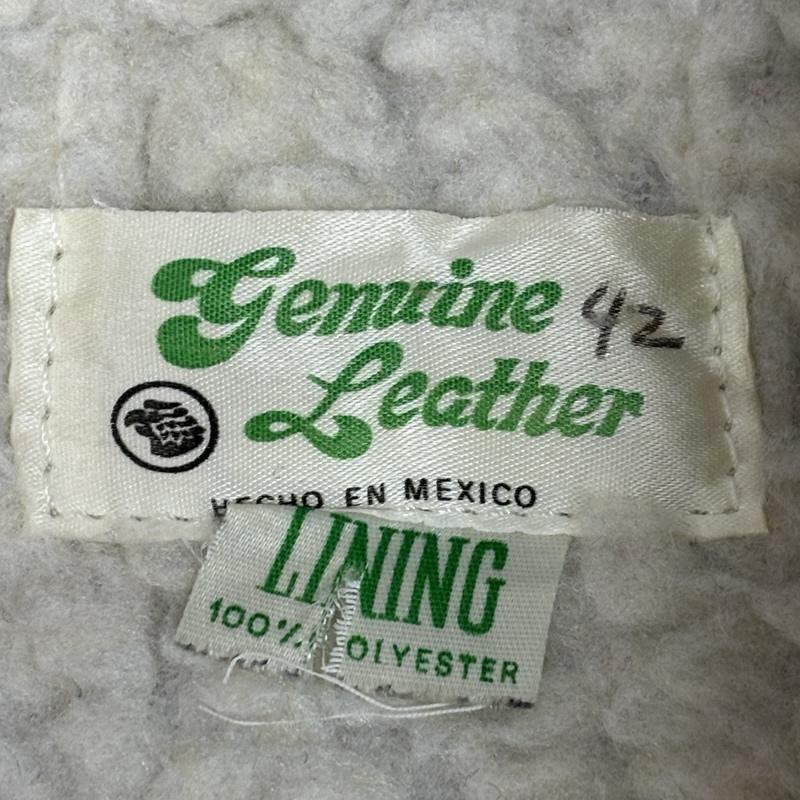 古着 USED ベスト ベスト Genuine Leather 70-80年代 ビンテージ メキシコ製 裏ボア スエードレザー ベスト リーフボタン 42 メンズ USED 古着 中古 50151361