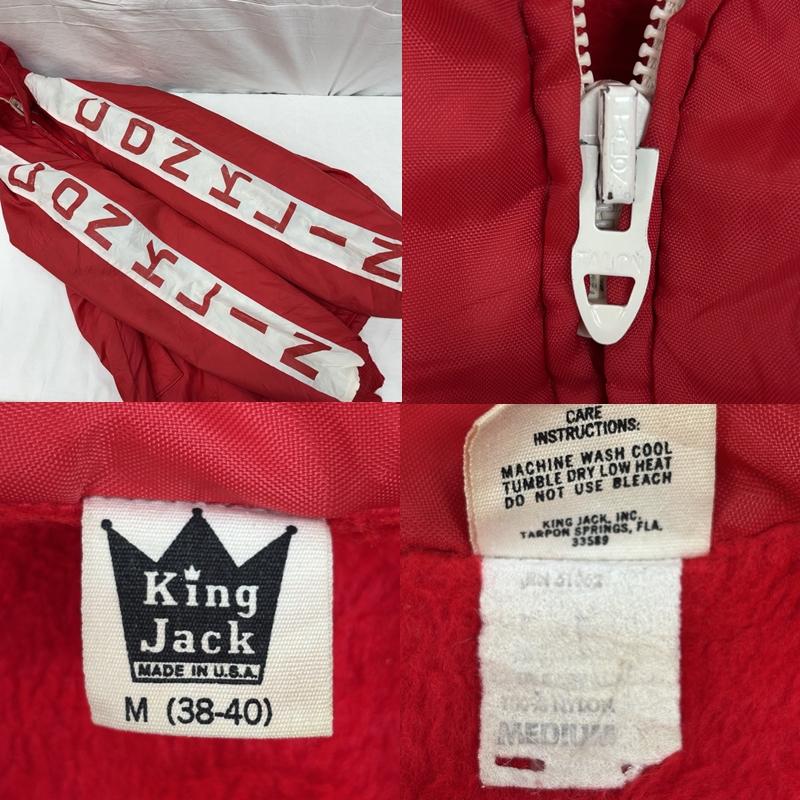 古着 USED ジャケット、上着 ジャンパー、ブルゾン King Jack 70年代 ビンテージ USA製 CONKLIN スリーブロゴ ナイロン コーチ ジャケット M 赤 / レッド / red メンズ USED 古着 中古 50151363