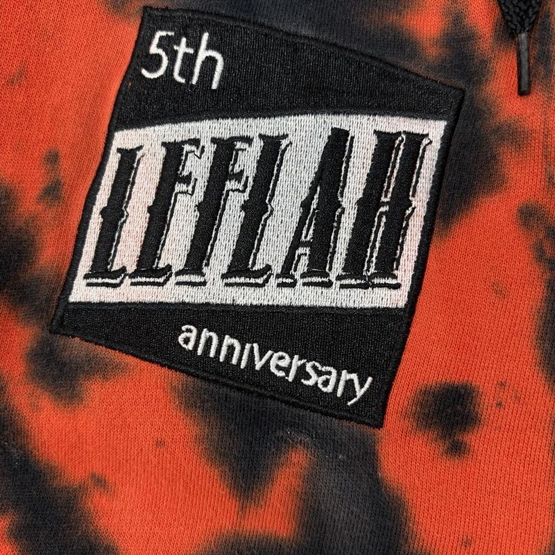 レフラー LEFLAH パーカー 長袖 5周年記念 ボックスロゴ 刺繍 タイダイ柄 プルオーバー フーディ スウェット パーカー M メンズ USED 古着 中古 50151364