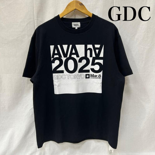 ジーディーシー GDC Tシャツ 半袖 AVA-Ha 2025 半袖Tシャツ ブラック GD0107 L ロゴ、文字 黒 / ブラック / black メンズ USED 古着 中古 50151365