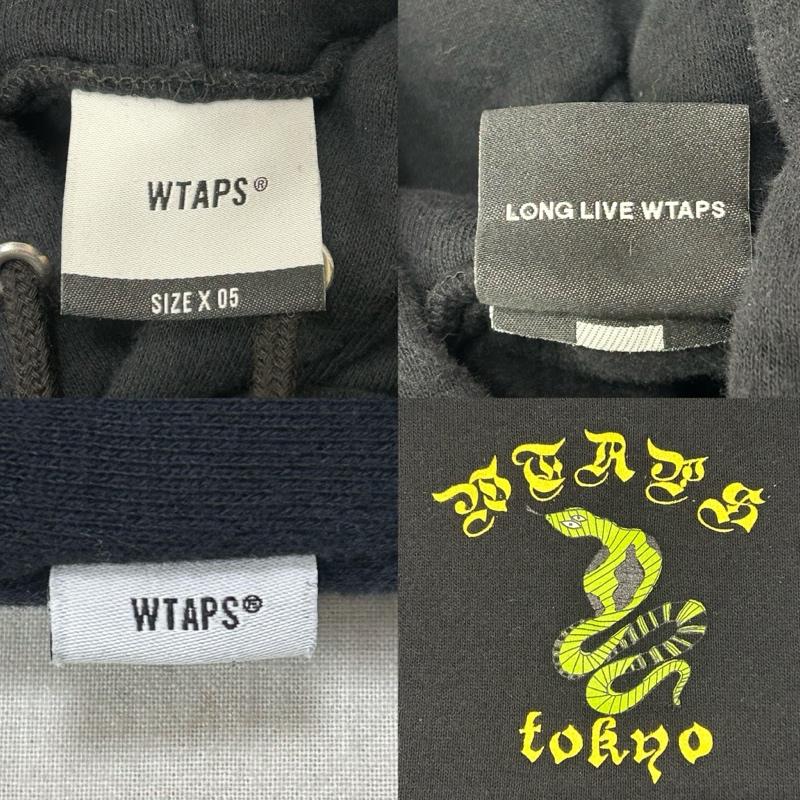 ダブルタップス WTAPS パーカー 長袖 ヘビプリント 長袖プルオーバーパーカー SNAKE ブラック 裏起毛 5 プリント 黒 / ブラック / black メンズ USED 古着 中古 50151374