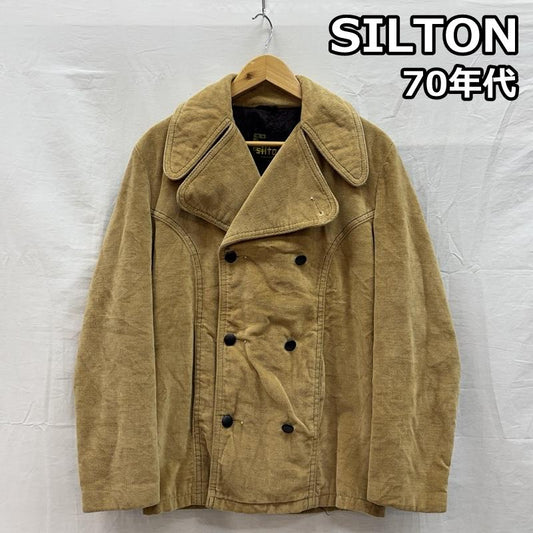 古着 USED コート ピーコート SILTON 70年代 ビンテージ コーデュロイ ビッグラペル ピーコート 70s VINTAGE 36 メンズ USED 古着 中古 50151380
