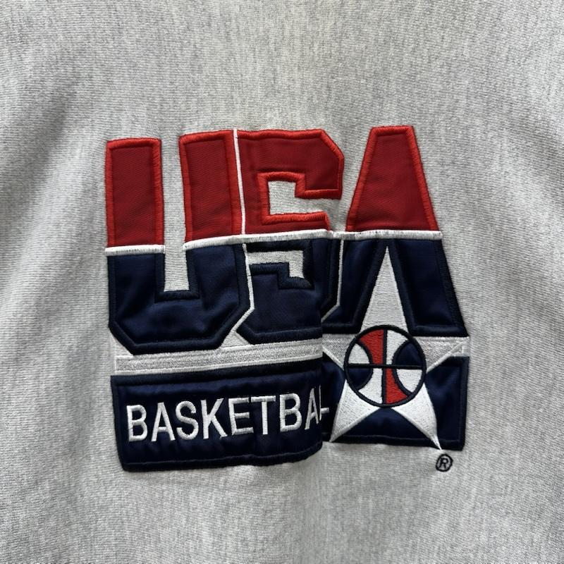 チャンピオン Champion トレーナー 長袖 90s ドリームチーム USA製 刺繍タグ BASKETBALL リバースウィーブ スウェット L 灰 / グレー / gray メンズ USED 古着 中古 50151385
