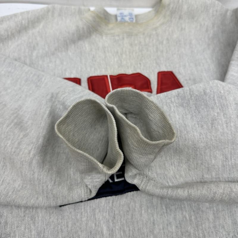 チャンピオン Champion トレーナー 長袖 90s ドリームチーム USA製 刺繍タグ BASKETBALL リバースウィーブ スウェット L 灰 / グレー / gray メンズ USED 古着 中古 50151385