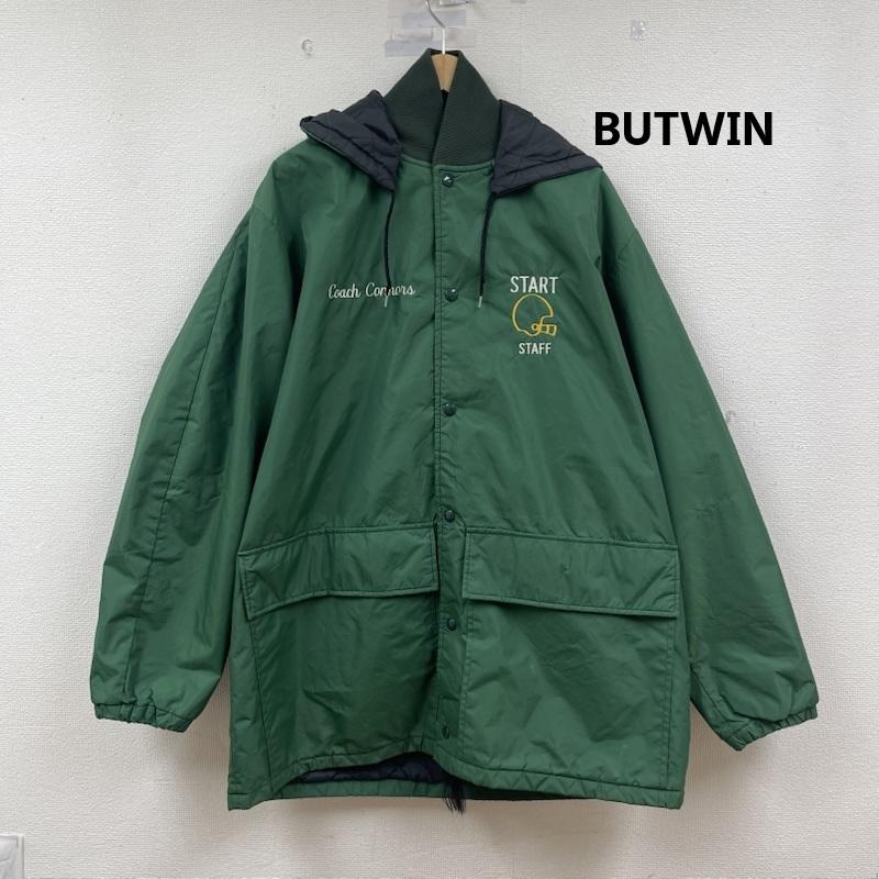 バトウィン BUTWIN ジャケット、上着 ダウンジャケット 80s 90s USA製 ナイロン ロング フード ボタン ジャケット L オリーブグリーン / オリーブグリーン / メンズ USED 古着 中古 50151403
