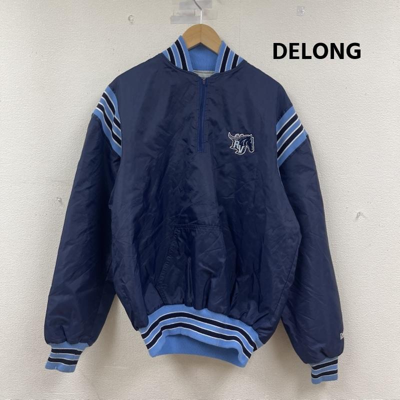 デロング DELONG ジャケット、上着 ジャンパー、ブルゾン USA製 襟付き ナイロン ライン ハーフジップ ジャケット M 紺 / ネイビー / navy メンズ USED 古着 中古 50151405