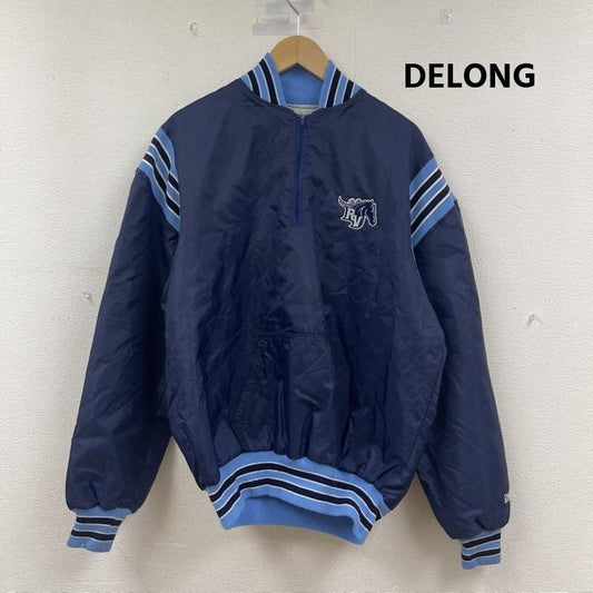 デロング DELONG ジャケット、上着 ジャンパー、ブルゾン USA製 襟付き ナイロン ライン ハーフジップ ジャケット M 紺 / ネイビー / navy メンズ USED 古着 中古 50151405