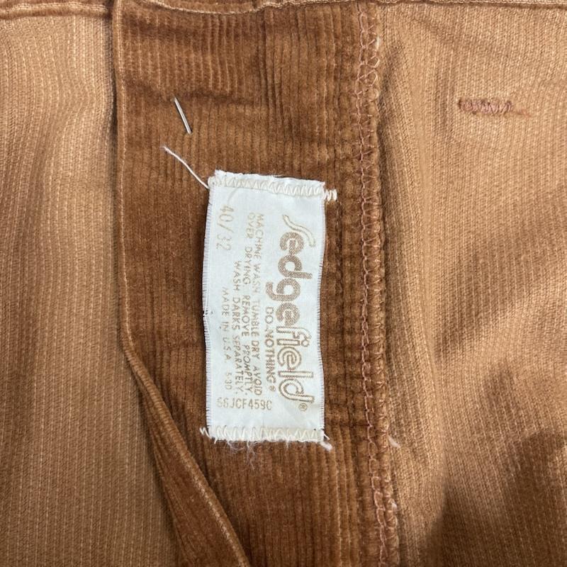 古着 USED パンツ ワークパンツ、ペインターパンツ セジフイールド Sedgefield 70s USA製 コーデュロイ ワイド フレア パンツ 40 茶 / ブラウン / brown メンズ USED 古着 中古 50151409