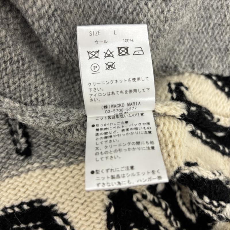 ワコマリア WACKO MARIA ジャケット、上着 ジャンパー、ブルゾン カウチン ニット セーター24AW COWICHAN SWEATER ハイタイムス 総柄 HIGHTIMES-WM-KN04 L 灰 / グレー / gray メンズ USED 古着 中古 50151412