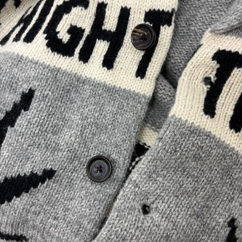 ワコマリア WACKO MARIA ジャケット、上着 ジャンパー、ブルゾン カウチン ニット セーター24AW COWICHAN SWEATER ハイタイムス 総柄 HIGHTIMES-WM-KN04 L 灰 / グレー / gray メンズ USED 古着 中古 50151412