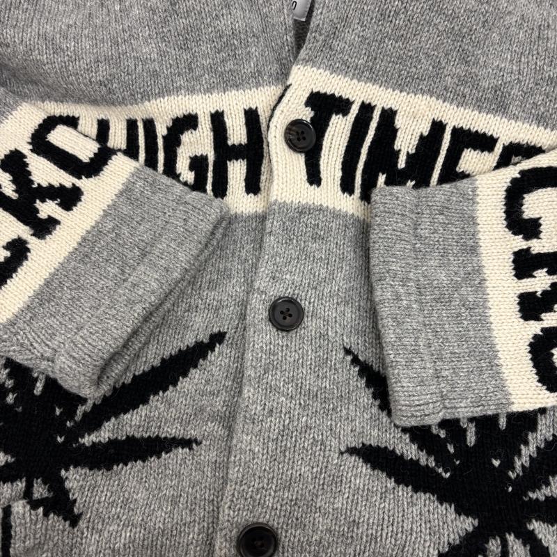 ワコマリア WACKO MARIA ジャケット、上着 ジャンパー、ブルゾン カウチン ニット セーター24AW COWICHAN SWEATER ハイタイムス 総柄 HIGHTIMES-WM-KN04 L 灰 / グレー / gray メンズ USED 古着 中古 50151412