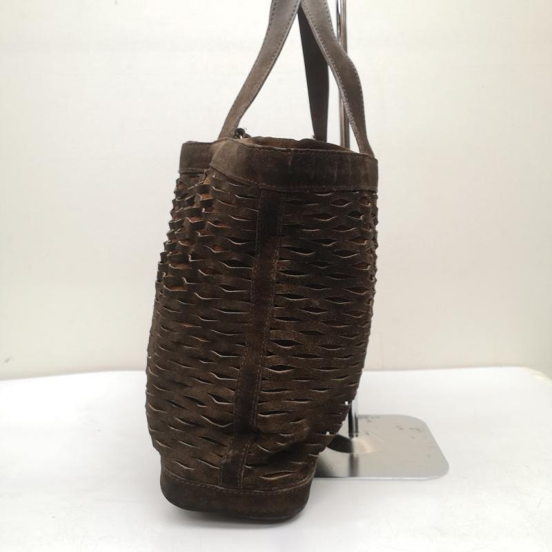 フェンディ FENDI トートバッグ トートバッグ スエード レザー ハンドバッグトートバッグ 編み込み ポーチ付き - 茶 / ブラウン / brown レディース USED 古着 中古 50151416