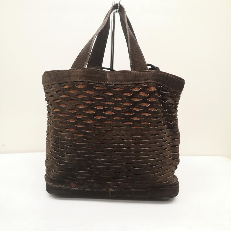 フェンディ FENDI トートバッグ トートバッグ スエード レザー ハンドバッグトートバッグ 編み込み ポーチ付き - 茶 / ブラウン / brown レディース USED 古着 中古 50151416