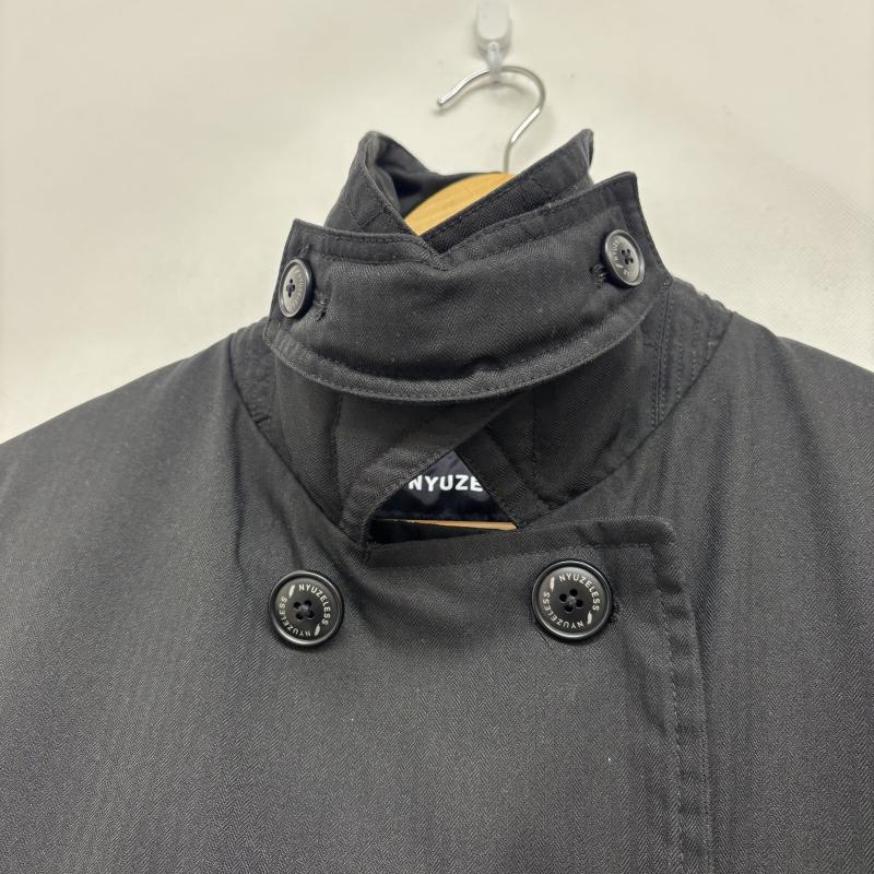古着 USED コート ダウンコート NYUZELESS ニューズレス ダウン ピーコート ダブルブレスト シャドー ヘリンボーン 203-5014 0 黒 / ブラック / black メンズ USED 古着 中古 50151421