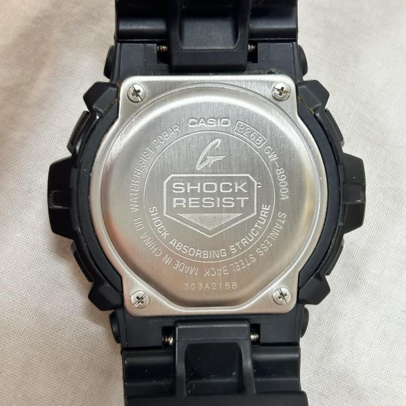 ジーショック G-SHOCK 腕時計 デジタル CASIO 8900 SERIES black 20気圧防水 タフソーラー 樹脂バンド black ロゴ、文字 黒 / ブラック / black メンズ USED 古着 中古 50151425