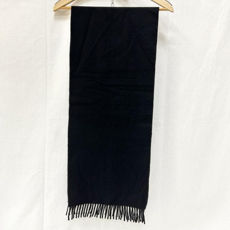 バーバリーズ BURBERRYS マフラー マフラー 刺繍ロゴ CASHMERE100% フリンジマフラー all black ユニセックス - ワンポイント X 刺繍 黒 / ブラック / black メンズ USED 古着 中古 50151441
