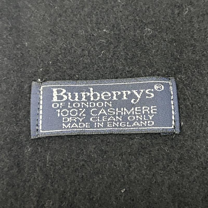 バーバリーズ BURBERRYS マフラー マフラー 刺繍ロゴ CASHMERE100% フリンジマフラー all black ユニセックス - ワンポイント X 刺繍 黒 / ブラック / black メンズ USED 古着 中古 50151441
