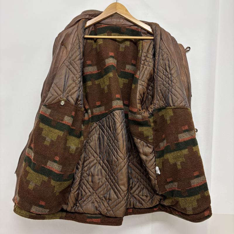 レザー レザー コート コート一般 VERA PELLE レザーコート ブランケット 茶 / ブラウン / brown メンズ USED 古着 中古 50151454