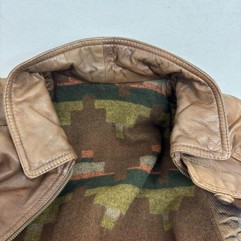レザー レザー コート コート一般 VERA PELLE レザーコート ブランケット 茶 / ブラウン / brown メンズ USED 古着 中古 50151454