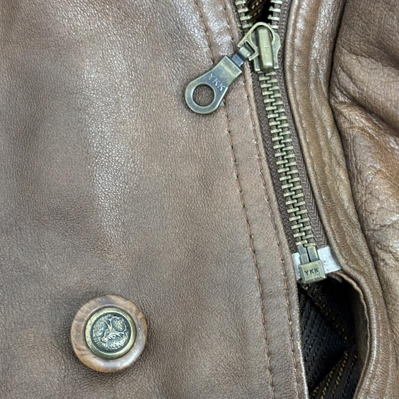 レザー レザー コート コート一般 VERA PELLE レザーコート ブランケット 茶 / ブラウン / brown メンズ USED 古着 中古 50151454