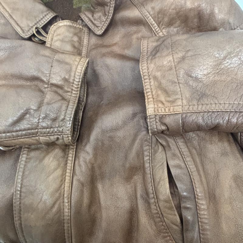 レザー レザー コート コート一般 VERA PELLE レザーコート ブランケット 茶 / ブラウン / brown メンズ USED 古着 中古 50151454