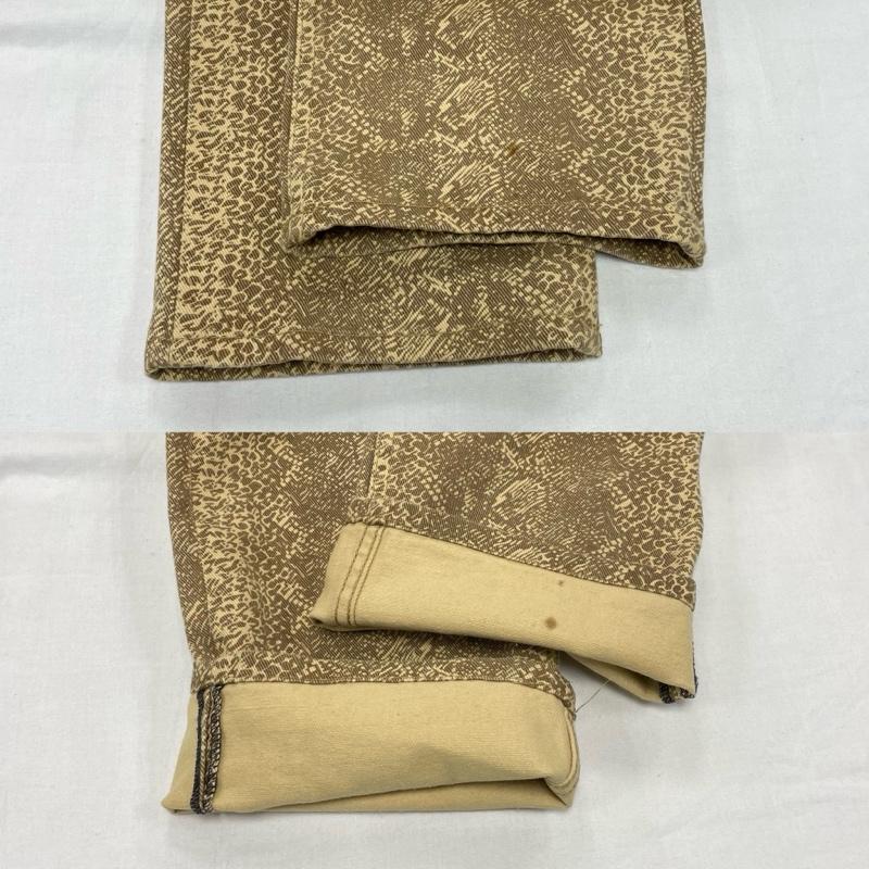 古着 USED ボトムス ボトムス 不倶戴天 和柄 パイソン デニム 刺繍 平成 Y2K 32インチ 総柄 X 刺繍 ベージュ / ベージュ / beige X 茶 / ブラウン / brown メンズ USED 古着 中古 50151460