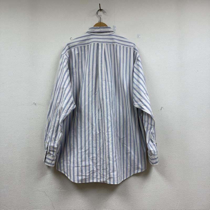 ラルフローレン RALPHLAUREN シャツ、ブラウス 長袖 90s RLPC ロゴ ストライプ 長袖 シャツ XL 白 / ホワイト / white X 青 / ブルー / blue メンズ USED 古着 中古 50151465
