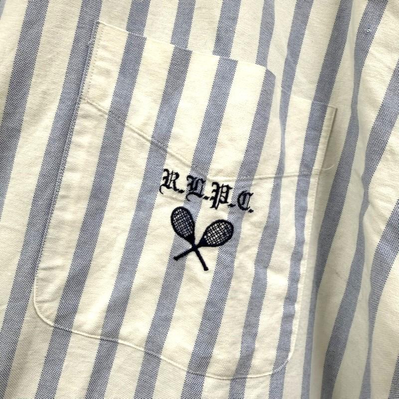 ラルフローレン RALPHLAUREN シャツ、ブラウス 長袖 90s RLPC ロゴ ストライプ 長袖 シャツ XL 白 / ホワイト / white X 青 / ブルー / blue メンズ USED 古着 中古 50151465