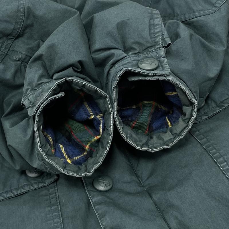 ノーティカ NAUTICA ジャケット、上着 ダウンジャケット ダウン ジャケット コート コーデュロイカラー チェック ヴィンテージ フード着脱可能 M 緑 / グリーン / green メンズ USED 古着 中古 50151473