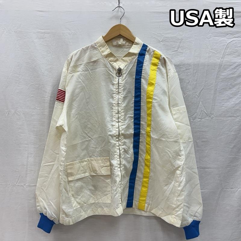 古着 USED ジャケット、上着 ジャンパー、ブルゾン VINTAGE ビンテージ USA製 ナイロン レーシング ジャケット バックロゴ - 白 / ホワイト / white メンズ USED 古着 中古 50151542
