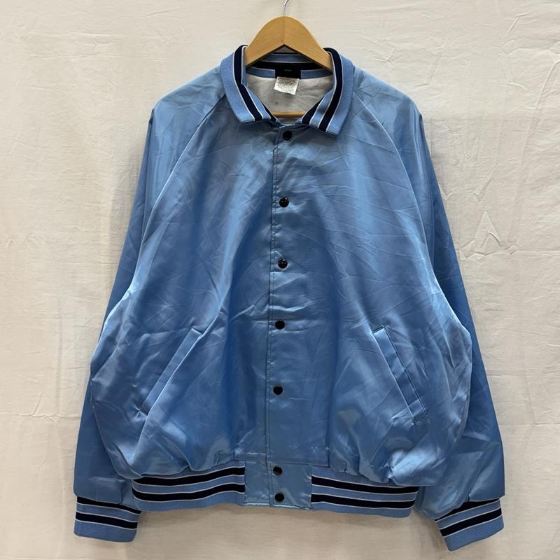 ヒルトン HILTON ジャケット、上着 ジャンパー、ブルゾン 90年代 ビンテージ USA製 魚柄 フィッシュ プリント 襟付き サテン スカジャン L 水色 / ライトブルー / メンズ USED 古着 中古 50151543