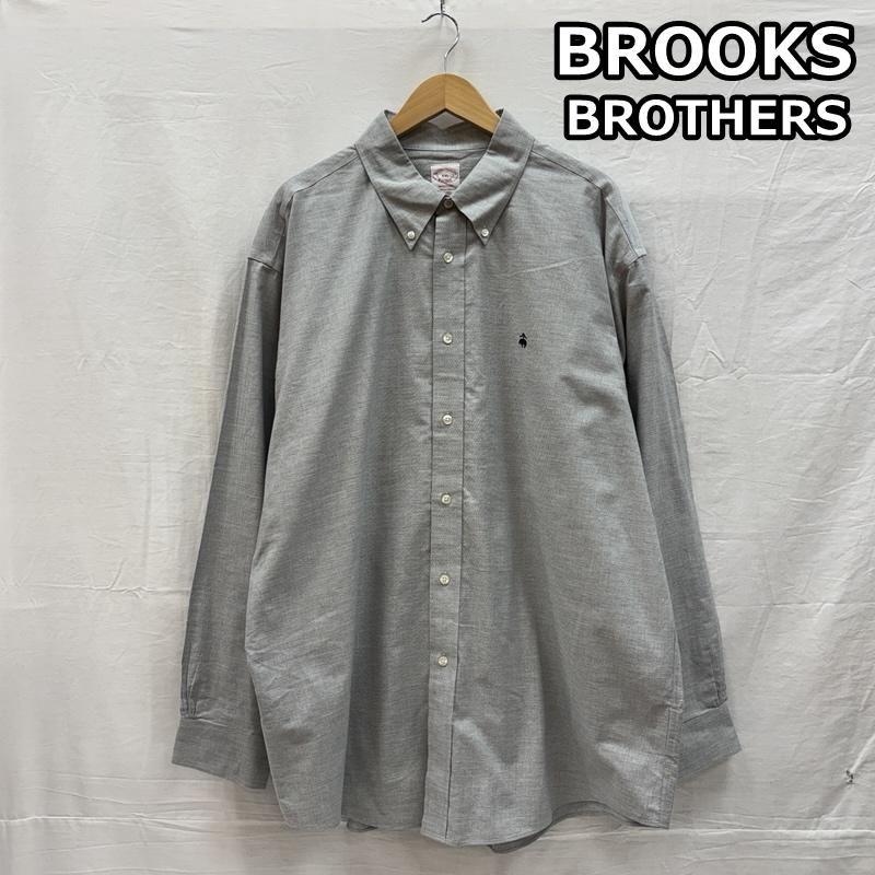 ブルックス ブラザーズ BROOKS BROTHERS シャツ、ブラウス 長袖 MADISON マレーシア製 ロゴ 刺繍 ビッグサイズ ボタンダウン シャツ XXL 灰 / グレー / gray メンズ USED 古着 中古 50151545
