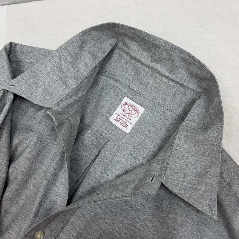 ブルックス ブラザーズ BROOKS BROTHERS シャツ、ブラウス 長袖 MADISON マレーシア製 ロゴ 刺繍 ビッグサイズ ボタンダウン シャツ XXL 灰 / グレー / gray メンズ USED 古着 中古 50151545