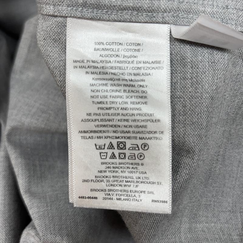 ブルックス ブラザーズ BROOKS BROTHERS シャツ、ブラウス 長袖 MADISON マレーシア製 ロゴ 刺繍 ビッグサイズ ボタンダウン シャツ XXL 灰 / グレー / gray メンズ USED 古着 中古 50151545