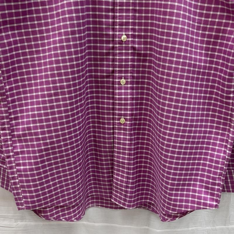 ブルックス ブラザーズ BROOKS BROTHERS シャツ、ブラウス 長袖 マレーシア製 チェック柄 ビッグサイズ ボタンダウン シャツ M チェック メンズ USED 古着 中古 50151547