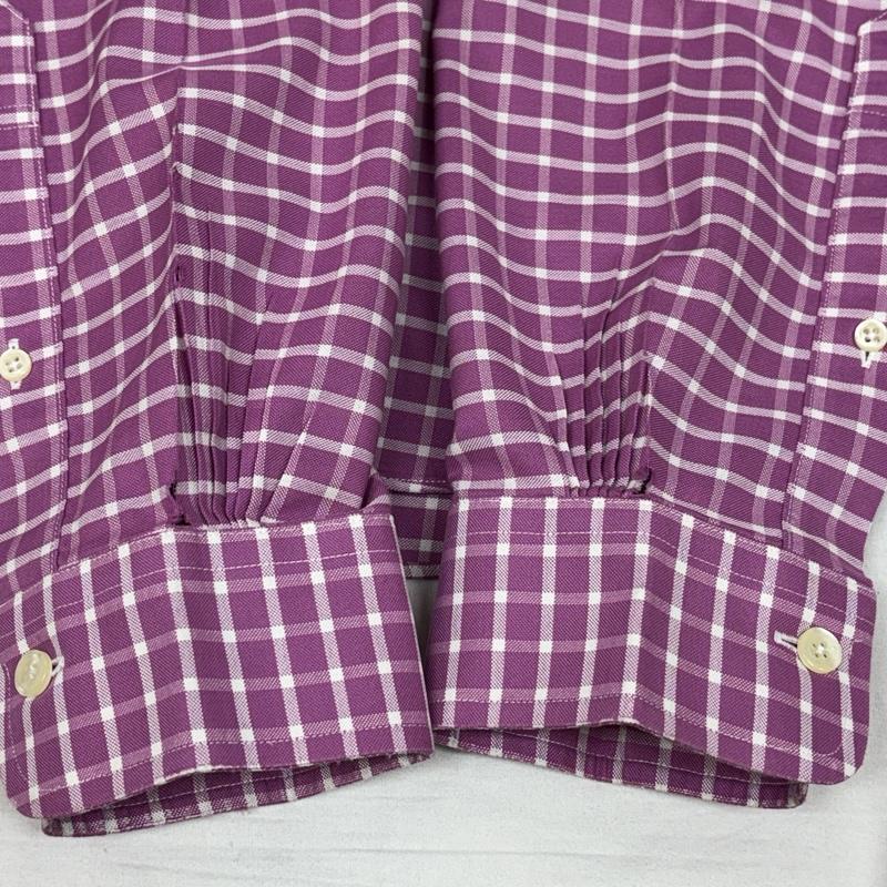 ブルックス ブラザーズ BROOKS BROTHERS シャツ、ブラウス 長袖 マレーシア製 チェック柄 ビッグサイズ ボタンダウン シャツ M チェック メンズ USED 古着 中古 50151547